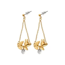 Bijou Boucle d’oreilles Totoro Blanc Caché Dans Une Feuille - Mon Voi