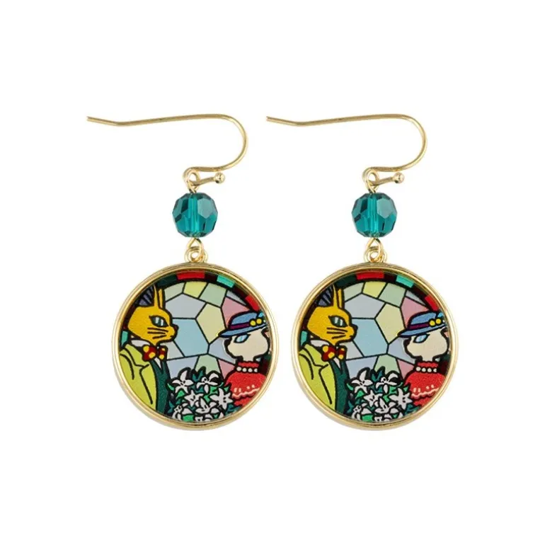 Bijou Boucles d’oreilles Louise et Baron Vitrail- Si tu tends l'oreil