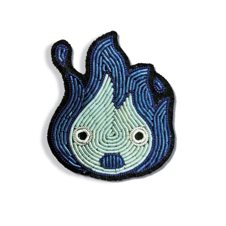 Broche Cannetille Calcifer bleu - Le Château Ambulant