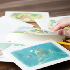 Carte de vœux aquarelle 24 x 15,8 cm Mei & Totoro & Sakura - Mon Vois