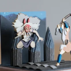 Diorama papier San au combat - Princesse Mononoké