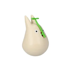 Figurine Culbuto Totoro Blanc avec feuille - Mon Voisin Totoro