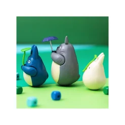 Figurine Culbuto Totoro Blanc avec feuille - Mon Voisin Totoro