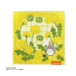 Mini Serviette jaune Le préféré de la forêt 23×23 - Mon Voisin Totoro