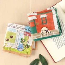Mini serviette Totoro & Maison de Kusakabe 25x25 cm - Mon VoisinTotor