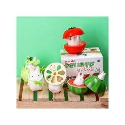 Pose Coll Assort 6 figurines Totoro Blanc Légumes - Mon Voisin Totoro