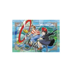 Puzzle Vitrail 300P Tombo & Kiki sur le vélo à hélice - Kiki la petit