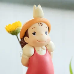 Statue Soliflore Mei & Totoro Blanc - Mon Voisin Totoro