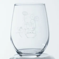 Verre gravé Totoro et trèfle blanc - Mon Voisin Totoro