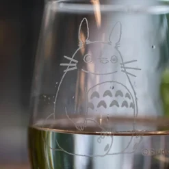 Verre gravé Totoro et trèfle blanc - Mon Voisin Totoro